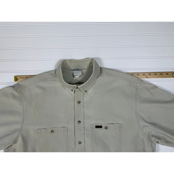 Carhartt Heavyweight Canvas Work Shirt Relaxed Fit Button Front - READ FLAWS - Picture 8 of 16